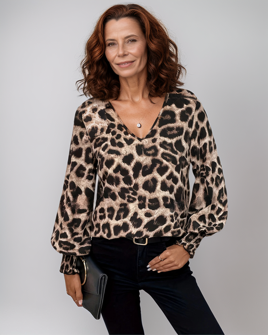 Modiluxa Dames Lente Casual Luipaardprint Blouse