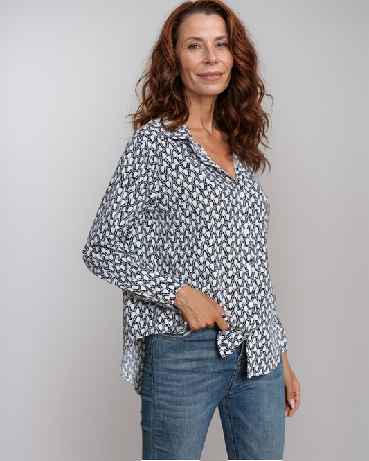 Modiluxa Dames Lente Casual Print Comfortabele Blouse