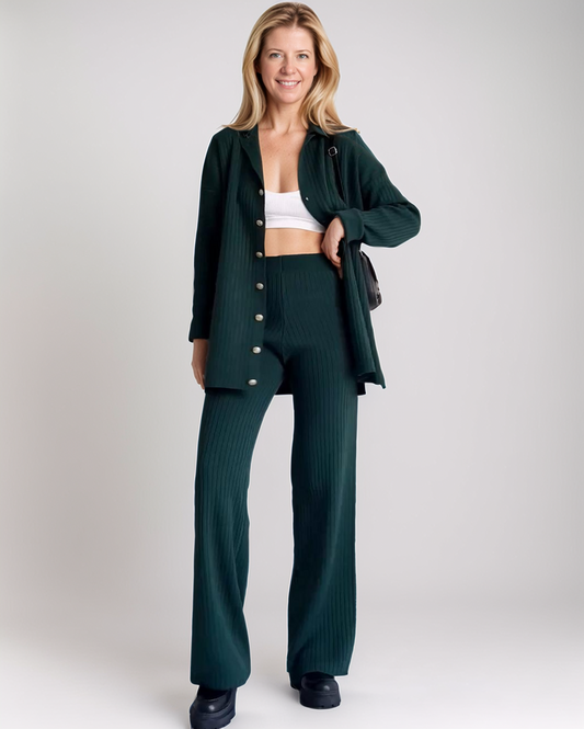 Tweedelig Elegant Broekpak – Hoge Taille Set