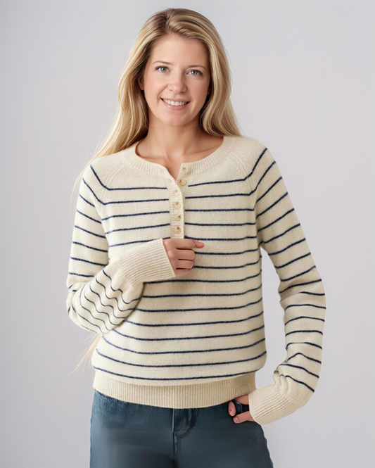 Zachte Cashmere Gestreepte Trui Dames – Casual Knit
